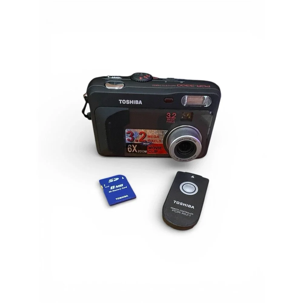 Toshiba PDR-3300 3.2MP Digital Camera 2.8x Zoom Tested Remote Bundle